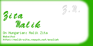 zita malik business card